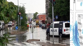 Hulevesien tulvakartta_Kuva Juha Alaluukas, Lahden kaupunki. Taustakartta: Maanmittauslaitos